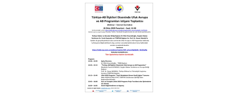 Türkiye-AB İlişkileri Ekseninde Ufuk Avrupa ve AB Programları istişare Toplantısı